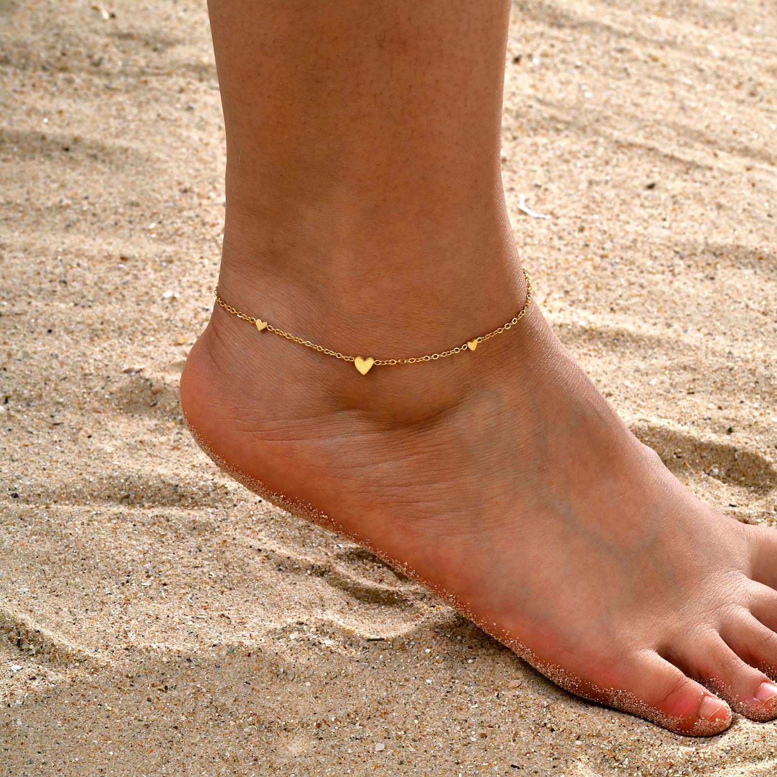Jc Jewelry & Watches - Stainless Steel Heart Anklets for Women,
