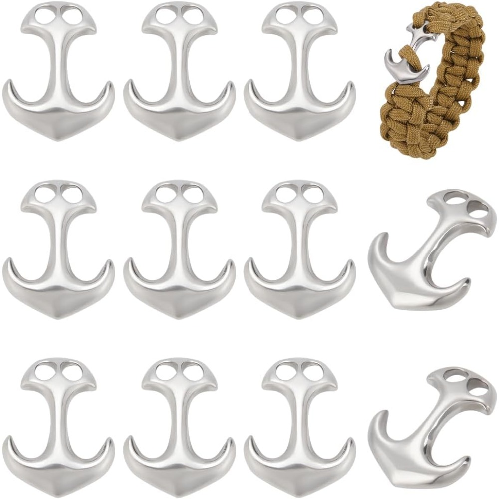 Leather Bracelet - 12pcs Stainless Steel Anchor Hook Clasps