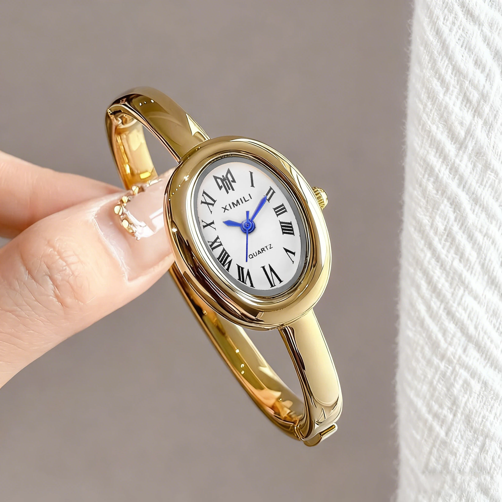 Jewelry Watches Gold - 2026XIMILI Vintage Oval Bangle Watch for