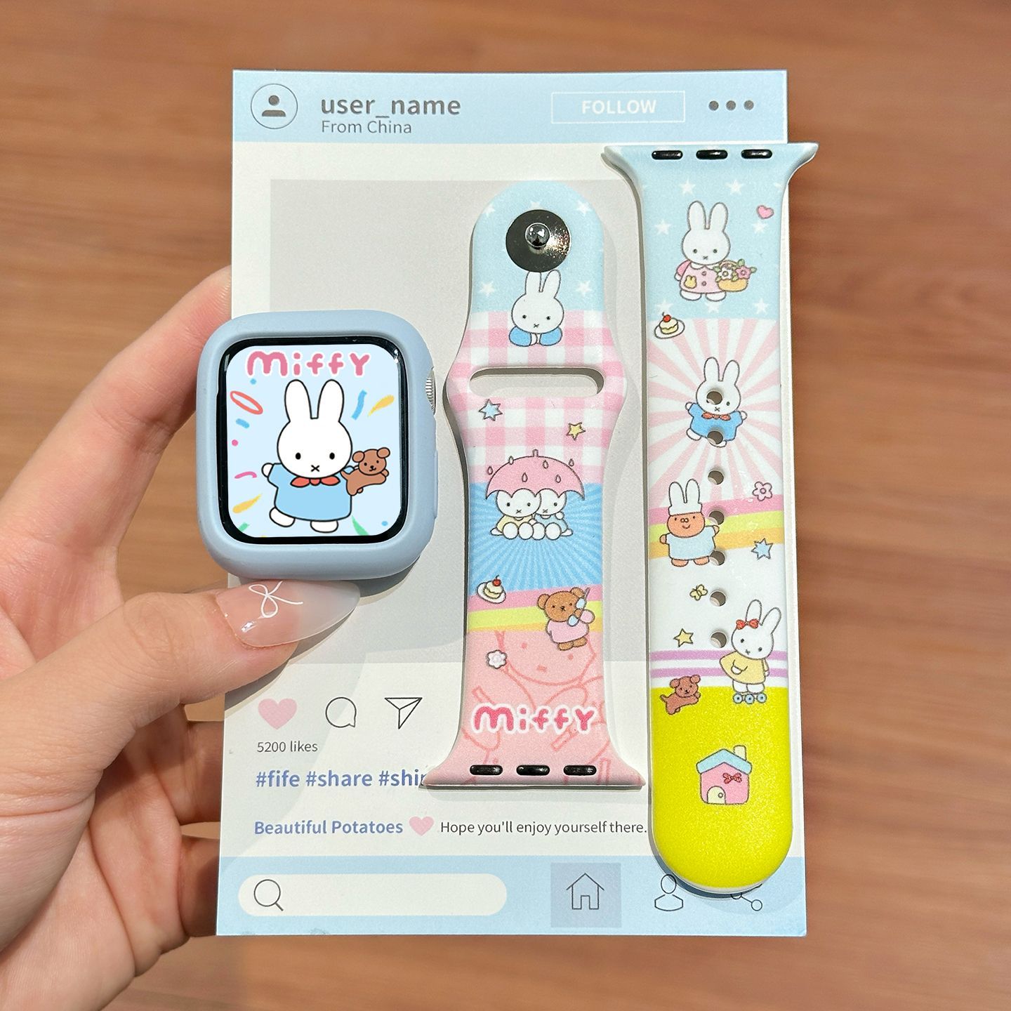 Jewelry Bracelet Watches - Dopamine Color Miffy Silicone Watch Band
