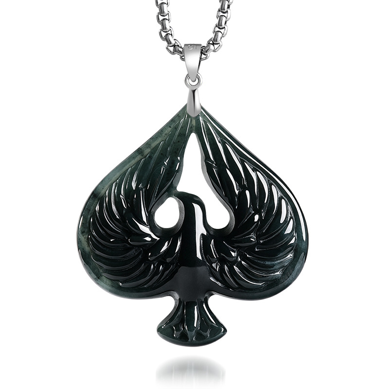 Jewelry & Watches Vitopoulos - S925 Silver Natural Jade Black Chicken