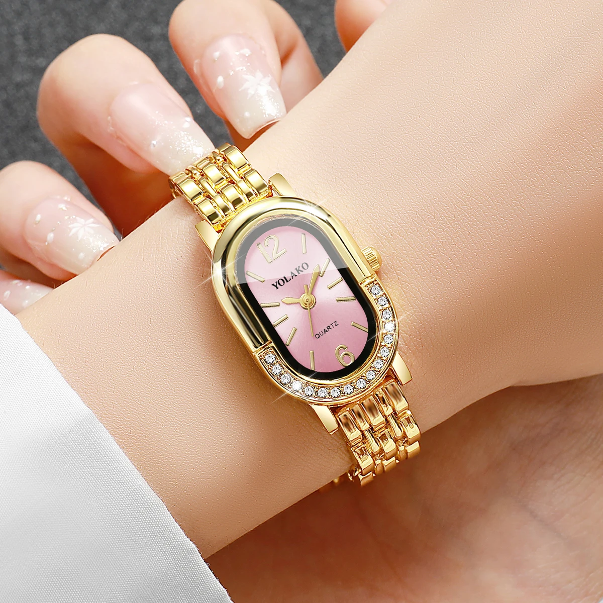 Luxury Rhinestone Women Quartz - Jewelry Watches Gold ulasan dan harga