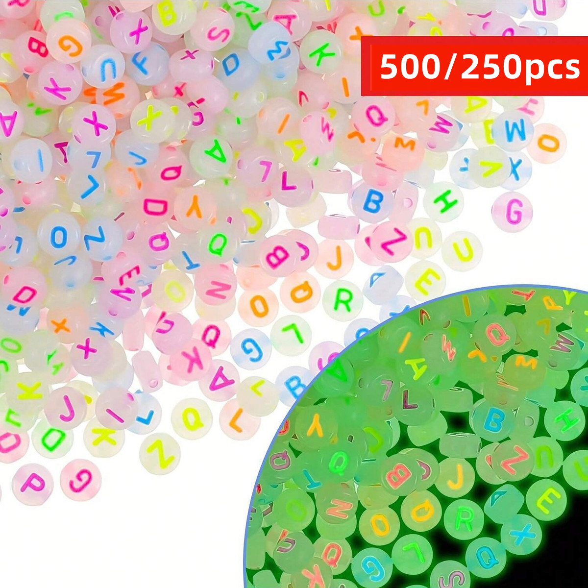 500/250pcs 4*7 mm Glowing Acry - Jewelry Quotes ulasan dan harga