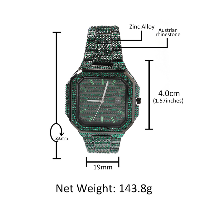 Hip Hop Mens Date Quartz Watch - Stones Watches & Jewelry In Sweden Ab ulasan dan harga