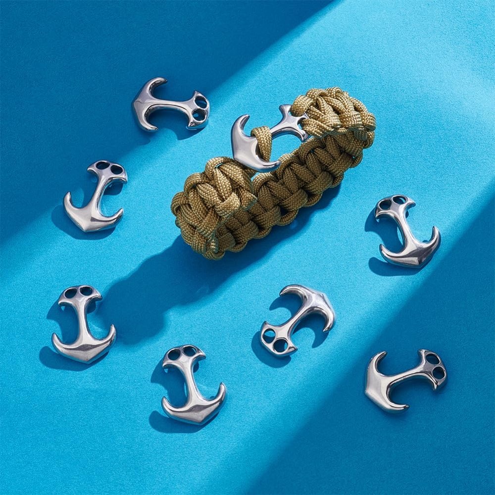 12pcs Stainless Steel Anchor H - Leather Bracelet ulasan dan harga