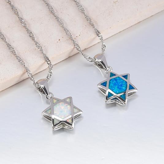 Star of David Opal Pendant Nec - Jewelry & Watches Vitopoulos ulasan dan harga