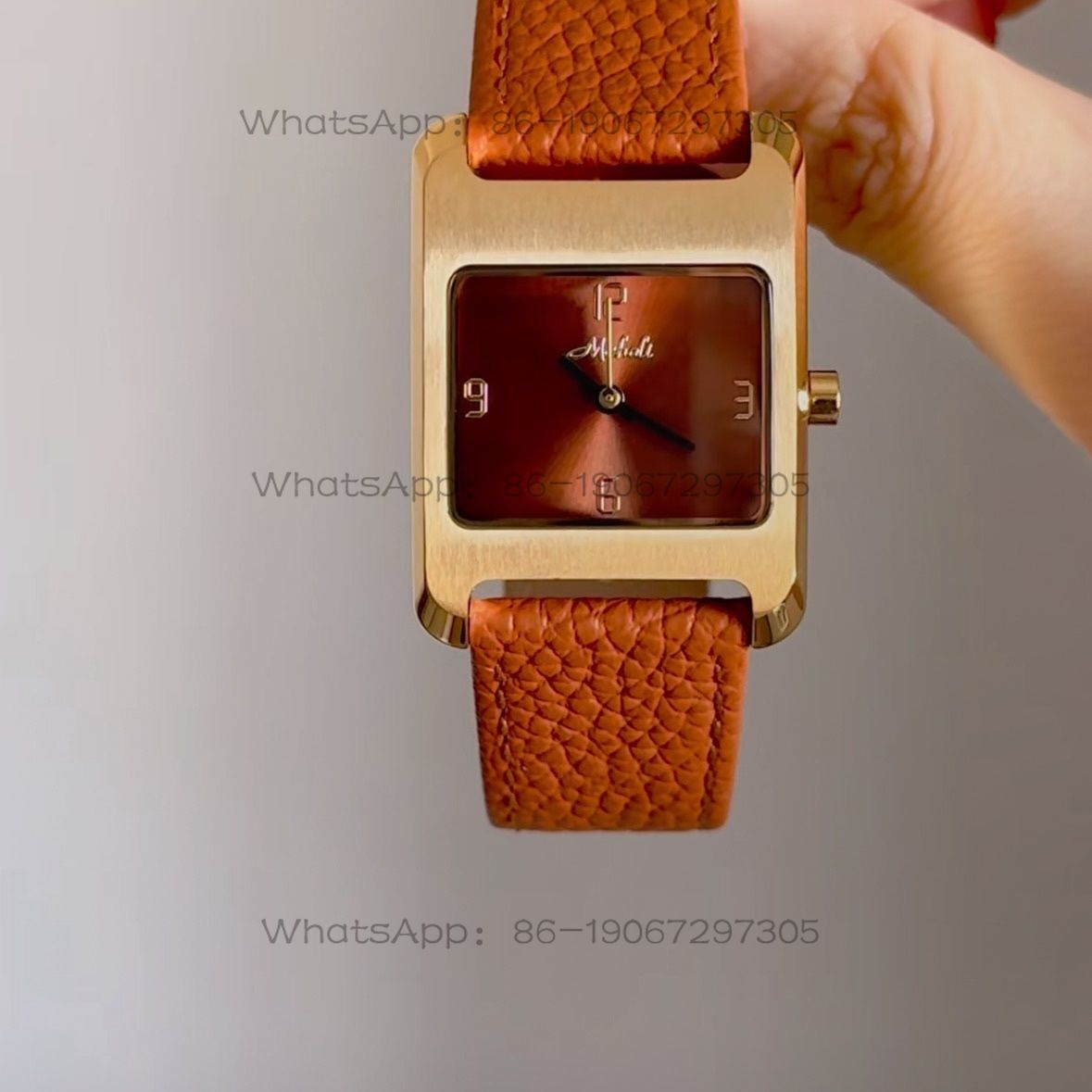 Litchi pattern caramel color s - Leather Bracelet ulasan dan harga