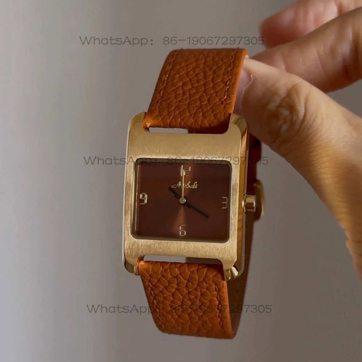 Litchi pattern caramel color s - Leather Bracelet ulasan dan harga