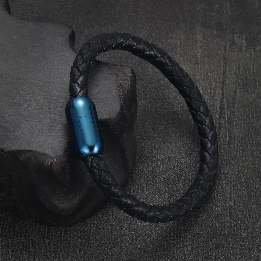 Stainless Steel 3mm-8mm Round  - Leather Bracelet ulasan dan harga