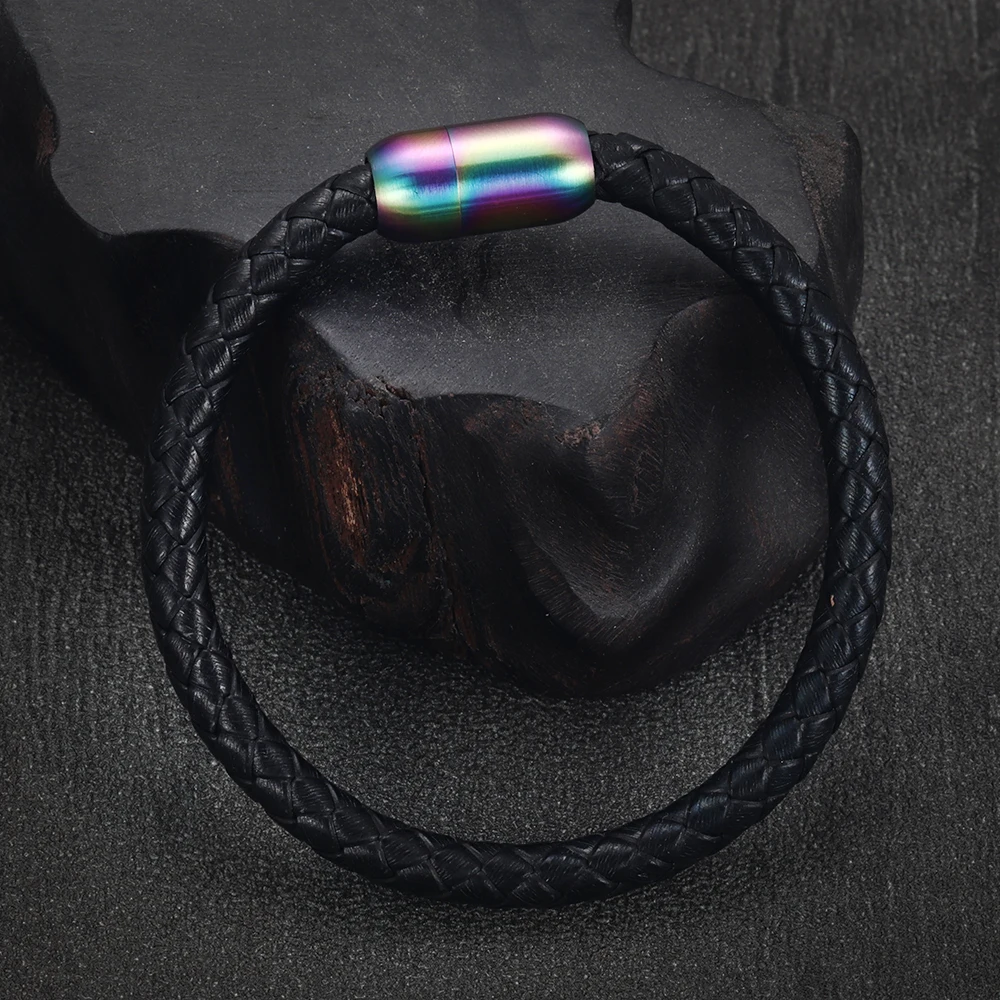 Stainless Steel 3mm-8mm Round  - Leather Bracelet ulasan dan harga