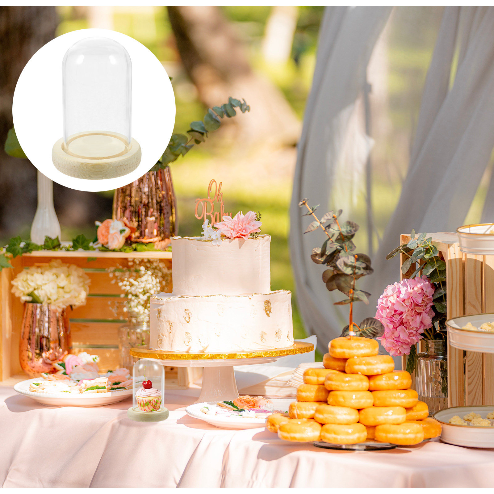 1Pcs Cake Glass Shade Dome Hig - High Jewelry Watches ulasan dan harga