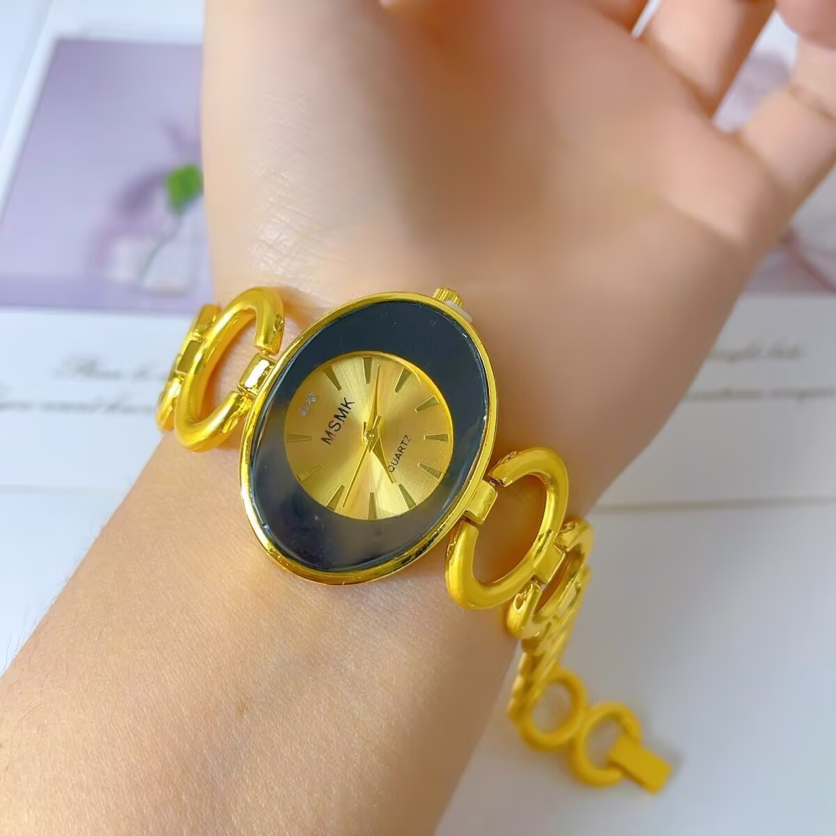 New American 24K Gold Plated W - Jewelry Watches Gold ulasan dan harga